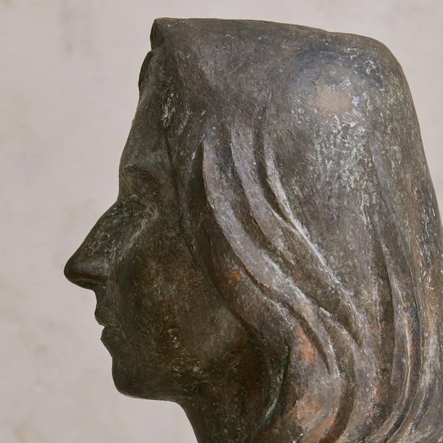 Metal Mid-Century Cast Bronze Bust, Signed E. Gallay with Pastori Foundry Mark For Sale - Image 7 of 8