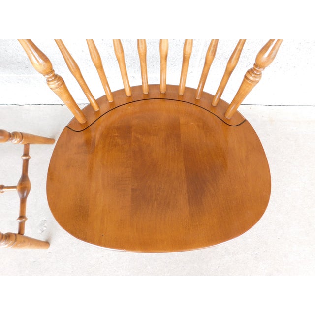Late 20th Century Ethan Allen Heirloom Nutmeg Fan Back Windsor Side Chair - A Pair 10-6102 For Sale - Image 5 of 12