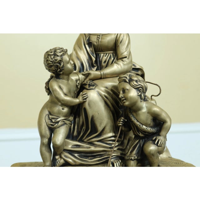 Approx: 80 Years Old Exceptional Sculpture High Quality Construction Fine Details On Marble Base Wonderful Brass Patina...