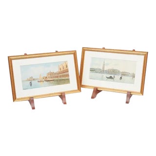 Early 20th Century Watercolors of Venice, Framed - A Pair For Sale