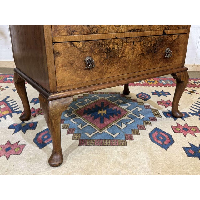 English Writing Desk in Walnut Burl, 1930s For Sale - Image 10 of 18