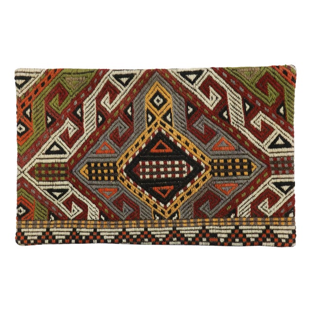 Pasargad Home Vintage Kilim Pillow Case, Multicolor For Sale