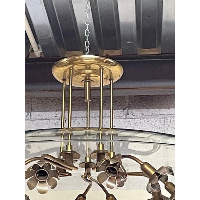 Glass and Brass Chandelier attributed to Pietro Chiesa for Fontana Arte, 1940s For Sale - Image 15 of 18
