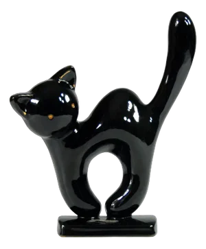 Belgian Art Deco Ceramic Cat Figurine, 1930s