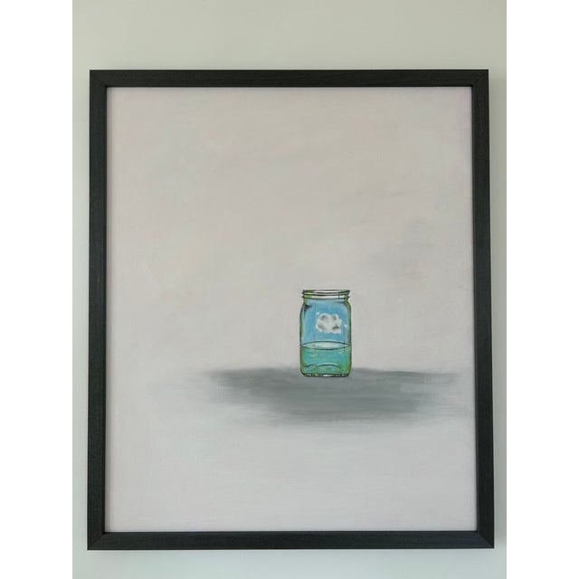 Blue Hope in a Glass With Pale Pink Air Original Painting by Natalie Mitchell/Sette Design For Sale - Image 8 of 9