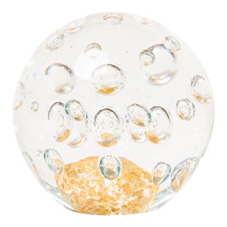 Pair of Signed Coralla Gold Art Glass Paperweights For Sale