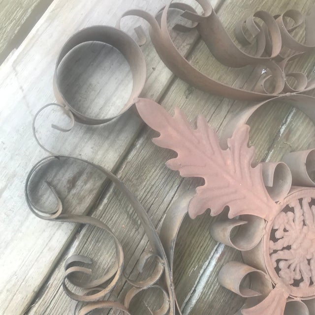 1920s Metal Scrollwork Wall Hanging For Sale - Image 4 of 12