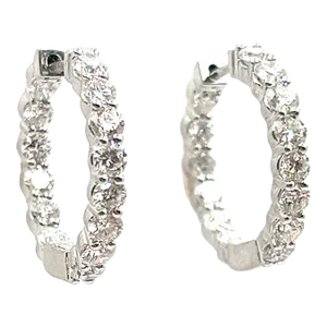 2.00 Ct Diamond Hoop Earrings - 2 Pieces