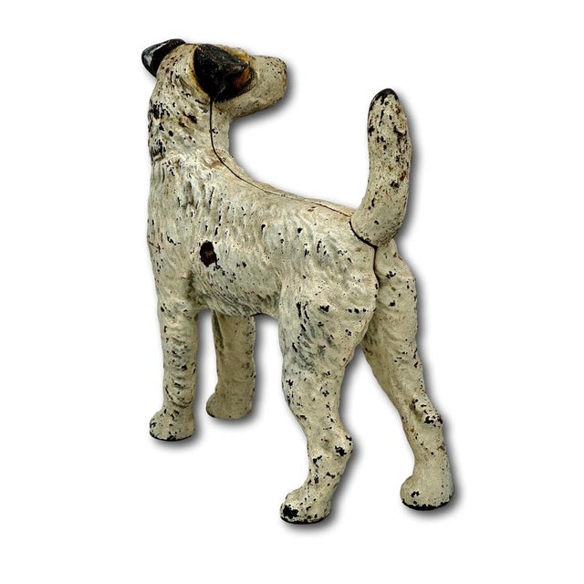 Vintage 1930s American Hubley Manufacturing Company Cast Iron Fox Terrier Dog Doorstop For Sale - Image 14 of 18