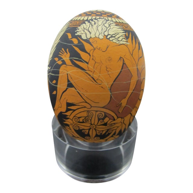 Yiannis Nomikos Erotic Mythology Handpainted Gesso & Tempera on Duck Egg Art For Sale