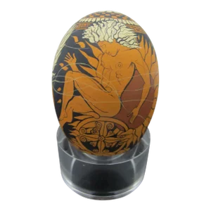 Yiannis Nomikos Male Erotic Mythology Gesso & Tempera Painting on Goose Egg Art