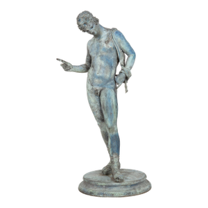 Fine Italian Grand Tour Antique Bronze Sculpture Statue of Narcissus of Pompeii