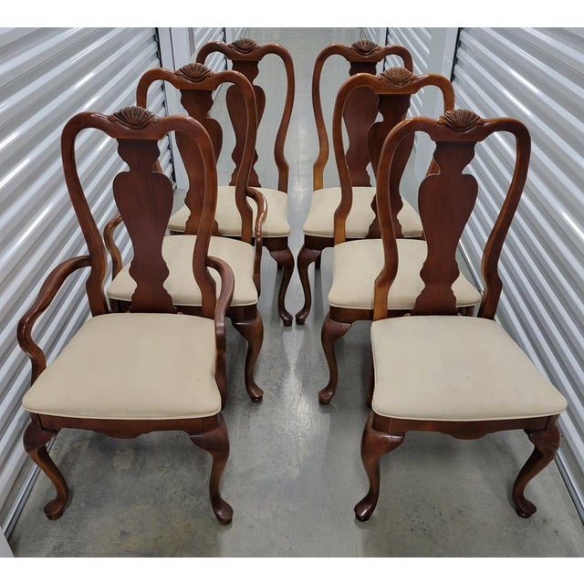 Vintage Solid Cherry Queen Anne Style Dining Chairs by Stanley