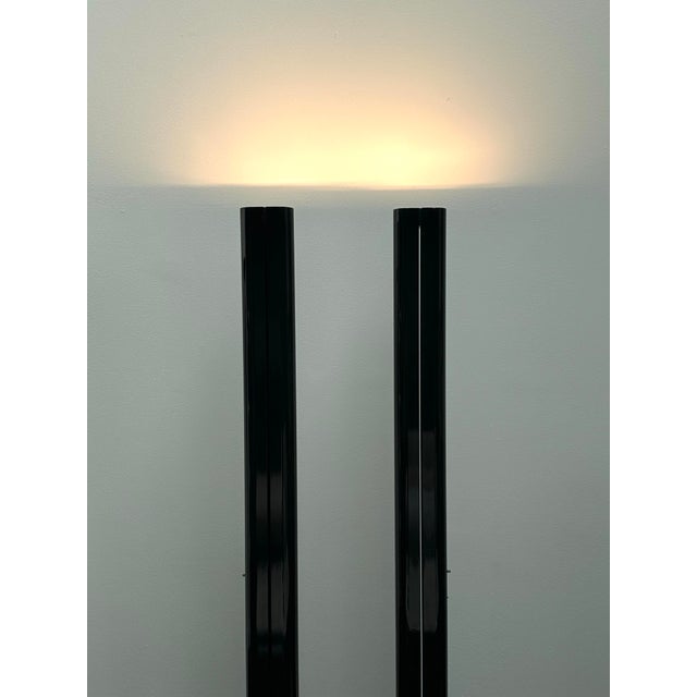 Set of two Artemide Megaron Halogen Torchiere Floor Lamps, designed by Gianfranco Frattini for Artemide, Italy, 1979. An...