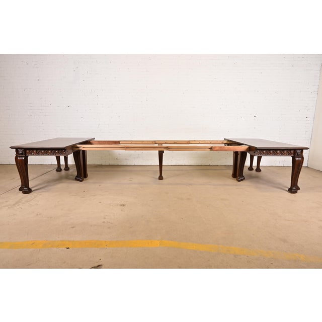 Late 19th Century R. J. Horner Style Monumental Antique Victorian Carved Oak Extension Dining Table, Newly Refinished For Sale - Image 5 of 16