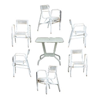 Steel Garden Furniture, 1950s, Set of 7 For Sale