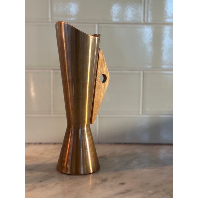 Mid-Century Teak and Copper Vase, 1950s For Sale - Image 12 of 12