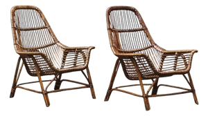 Rattan Armchairs by George Coslin for Gervasoni Jungle, Italy, 1960s, Set of 2