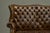 English Tufted Wingback Settee in Patinated Leather, 1900 For Sale - Image 6 of 17