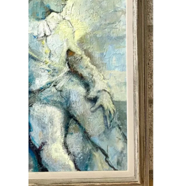 Mid-Century Signed Impressionist Portrait Oil Painting For Sale - Image 9 of 12