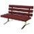 Red Upholstery Bronze Base Bench Settee by Gerald McCabe For Sale
