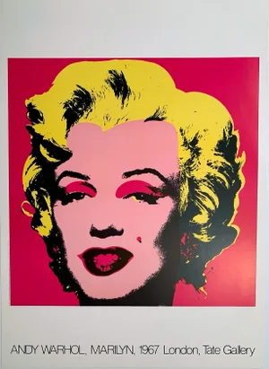 Andy Warhol Marilyn 1967 London, Tate Gallery, 1980s Exhibition Poster Reprint, Holiday Sale
