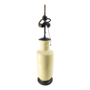 Early 20th Century Chinese Style Chinoiserie Yellow Table Lamp