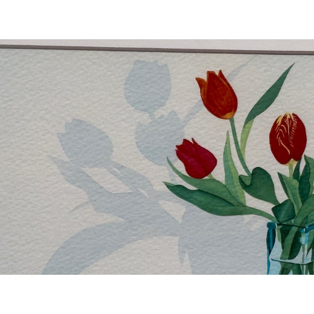 Sally Baker Red Tulips in Vase I/P Artwork, Signed For Sale - Image 9 of 12