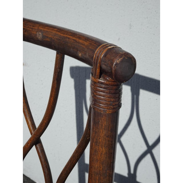 Chairs Chinese Chippendale - Set Four French Country Bamboo Dining Room Chairs For Sale - Image 9 of 16