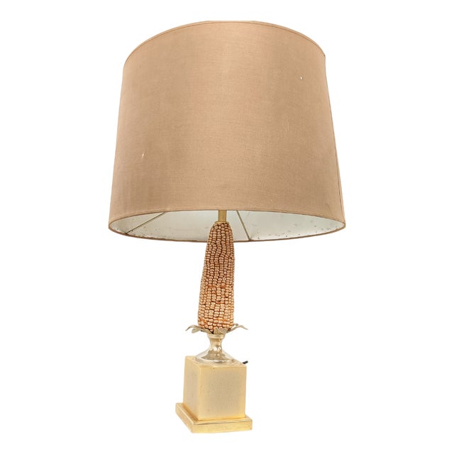 Vintage French Corn Table Lamp, 1975 For Sale