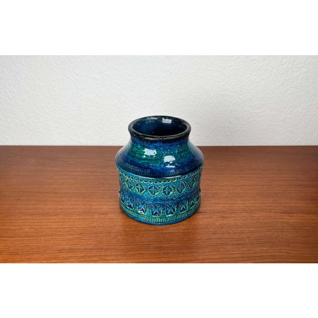 Mid-Century Modern Rimini Blu Pottery Vase by Aldo Londi for Bitossi, Italy, 1960s For Sale - Image 10 of 18