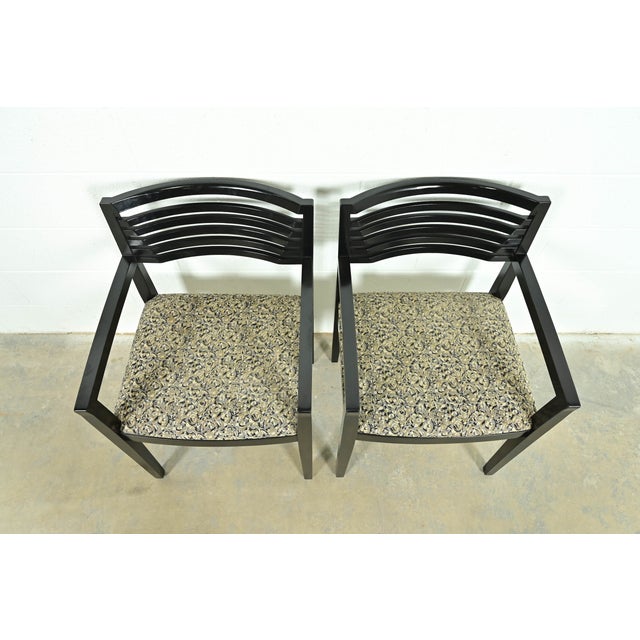 Early 21st Century Knoll Postmodern Black Lacquered Ricchio Armchairs, Pair For Sale - Image 5 of 15