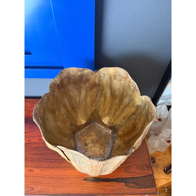 1970s Large Brass Sea Shell Planter For Sale In Los Angeles - Image 6 of 12