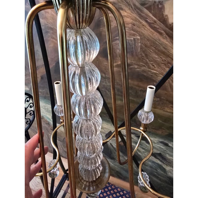 Mid Century Modern Designer Italian Chandelier 1950's For Sale - Image 9 of 14