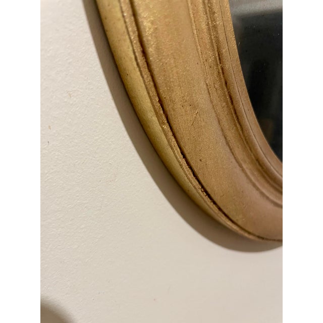 Pair of Vintage Gilt Oval Distressed Mirrors For Sale - Image 9 of 12