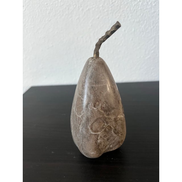 Mid-Century Modern Late 20th Century Stone and Metal Pear Sculpture For Sale - Image 3 of 7