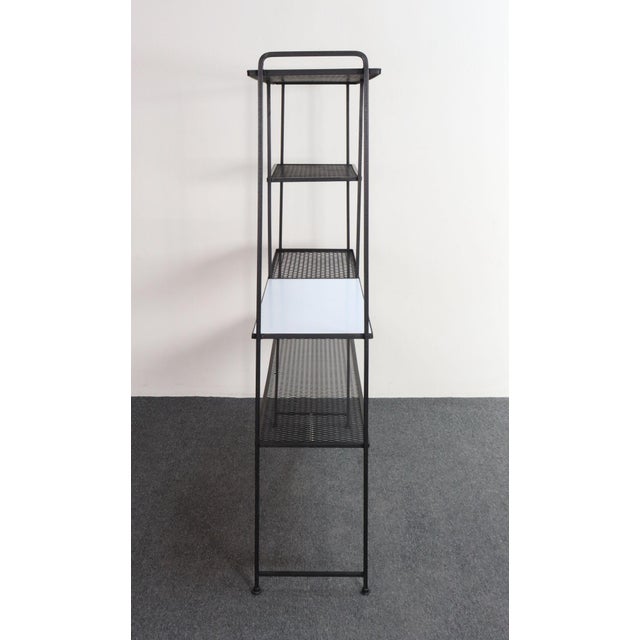 1950s Mid-Century American Modern Iron Shelving Unit / Etagere by Freda Diamond For Sale - Image 5 of 18