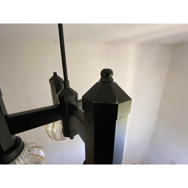 Mid-Century Modern Four-Light Chandelier with Glass Shades from Svetila Kozole, Yugoslavia, 1975 For Sale - Image 17 of 18