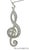 Contemporary Mid 20th Century Black Pearl, 14k(585) White Gold Pendant, Natural Diamond, Musical G Clef Symbol For Sale - Image 3 of 9