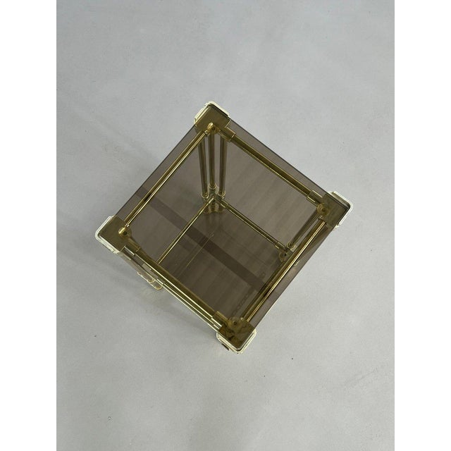 1970s End Table Column in Brass and Glass, 1970s For Sale - Image 5 of 7