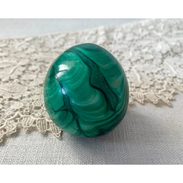 1980s Vintage Malachite Easter Egg For Sale - Image 5 of 7