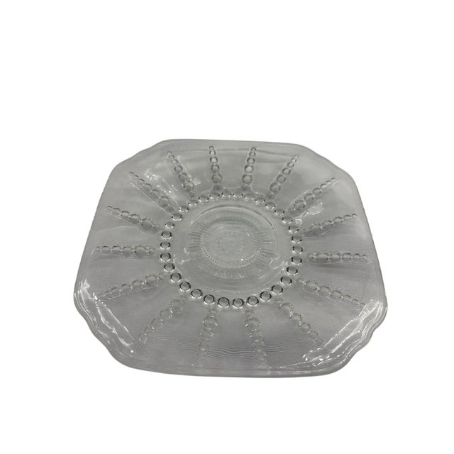 Mid 20th Century Federal Glass Columbia Pattern Square Plates- Set of 8 For Sale - Image 10 of 11