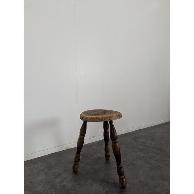 Brutalist Stool attributed to Dudouyt, 1950s, in Very Good conditions. Designed 1950 to 1959