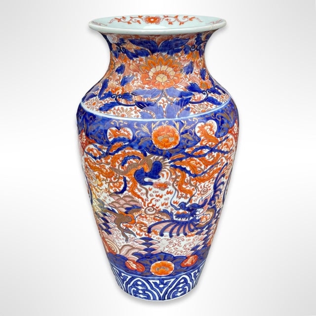 Vintage Japanese Arita Imari Porcelain Vase 19th Century For Sale - Image 4 of 8