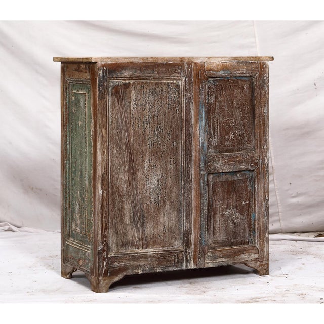 Brown Nightstand Made From Antique Indian Teakwood Architectural Elements For Sale - Image 8 of 8