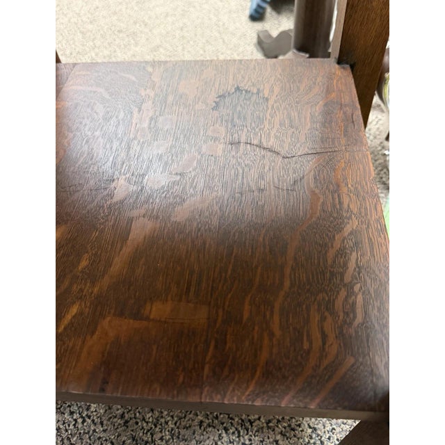 Antique Arts & Crafts Mission Oak Stickley Style 2 Tier Plant Stand Side Table For Sale - Image 10 of 15