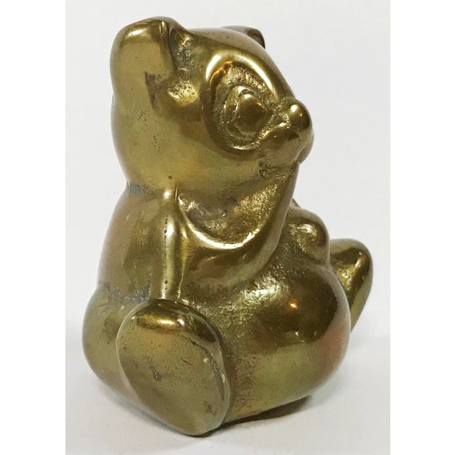 Charming and whimsical seated brass panda bear figure. This would make an adorable decorative accessory, bookend or paper...
