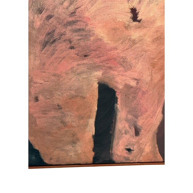Monumental 1991 Abstract Oil Painting in Earth Tones Signed L. Lizardo For Sale - Image 4 of 8