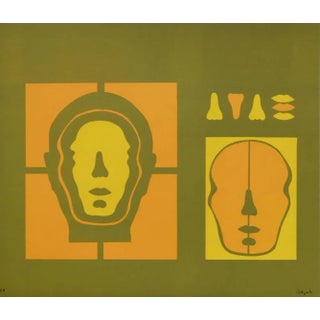 1972 "Visage Positif" Lithograph by Roy Adzak For Sale