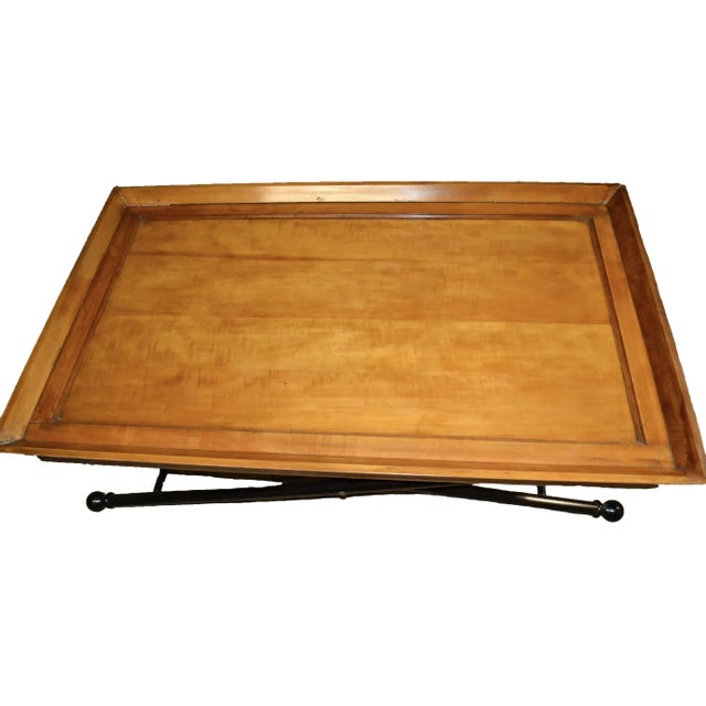 Contemporary Walnut Coffee Table With X-Base Legs For Sale - Image 3 of 8